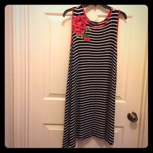 Sweet Claire black white stripe A-line tent dress